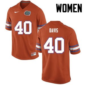 Women's Florida Gators #40 Jarrad Davis NCAA Nike Orange Authentic Stitched College Football Jersey QSC8562IO